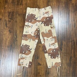 Vintage Y2K Boys 10 Army Pants Cargo Cinch Ankle Desert Camo Made in USA.